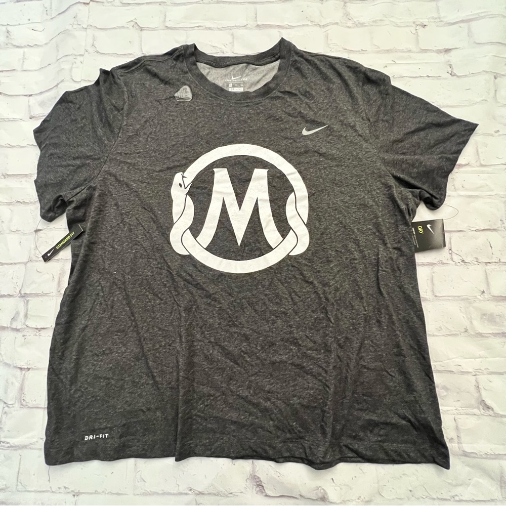 Nike Mamba Sports Academy Kobe Bryant Men’s Charcoal Gray 4XL T Shirt Dri Fit